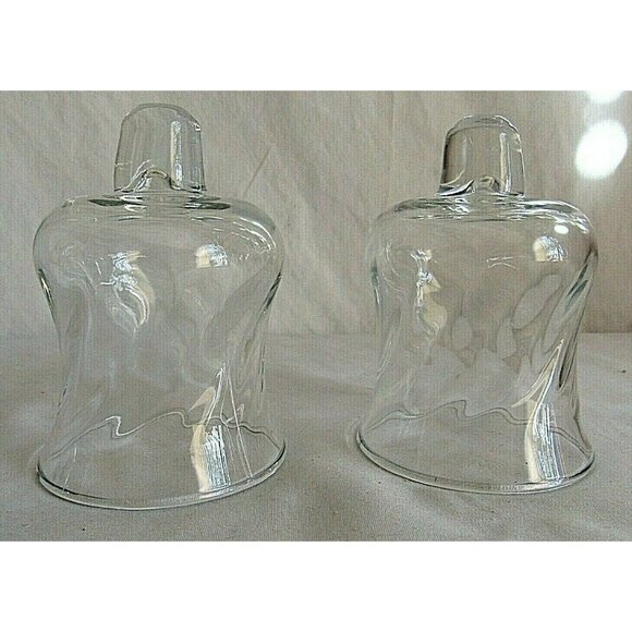 Vintage Home Interior Votive Cups Small Swirl Clear Glass 3.5" Set of 2 - Picture 1 of 4